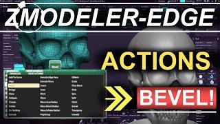 ZBrush - ZModeler Edge(Actions) - "Bevel"