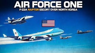 US President Air Force One Over North Korea + F-22 Raptor | Digital Combat Simulator | DCS |