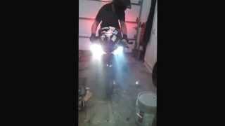 Just acting a fool doing a burnout in the garage