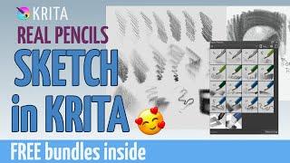 Sketch BRUSHES in Krita (SK1). Discover the REAL PENCILS