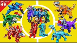 6 in 1 Combiner : Qman 1414 Sura Mecha ️ How to Build Robot Lego Transformers Dinobots look alike