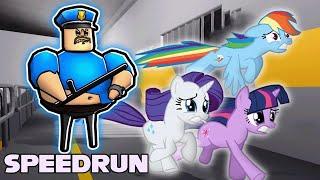 My Little Pony TRYING SPEEDRUN ESCAPE BARRY'S PRISON in Roblox