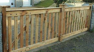 Pallet Wood Driveway Gates Cancelas en madera de palets Portail en bois de palette