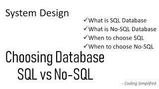 System Design: Choosing Database b/w SQL vs NoSQL