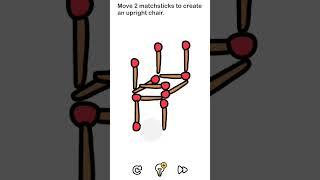 Move 2 matchsticks to create an upright chair #brainout #viralvideo