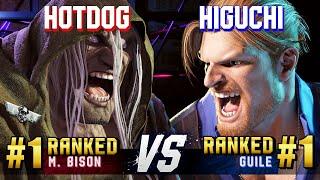 SF6 ▰ HOTDOG29 (#1 Ranked M.Bison) vs HIGUCHI (#1 Ranked Guile) ▰ High Level Gameplay