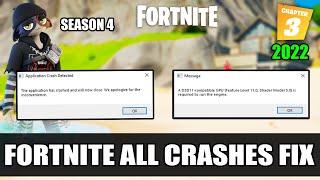 How To Fix Fortnite Chapter 3 Season 4 Application Crash Detected and Fix A D3D11-compatible GPU