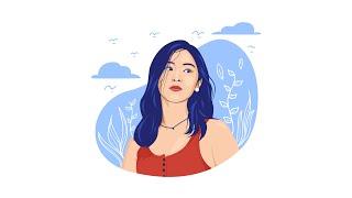 [Timelapse] Vector Portrait Flat Illustration using Adobe Illustrator | Ryujin