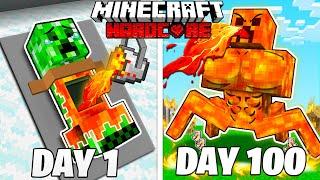 I Survived 100 Days as a LAVA CREEPER in HARDCORE Minecraft