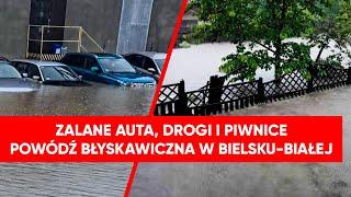 Dramat w Bielsku-Białej. Auta zalane po sam dach. Miasto pod wodą