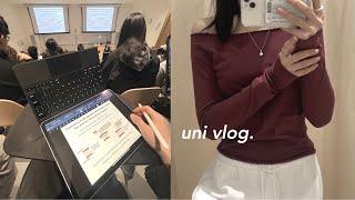 STUDY VLOG  full time uni student , 7AM mornings, what I eat, daily routine, ootd, college meals