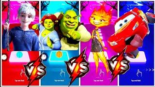 Jack Frost vs Shrek vs Ember Elemental vs McQueen Tiles Hop