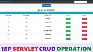 Student Management Project | JSP Servlet JDBC MySQL CRUD  Operation | JSP + Servlet + MysQl Database