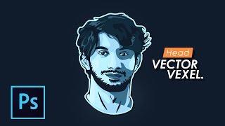 How to design Head vector vexel (Potrait vector vexel) - photoshop Tutorial indonesia