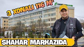 урганч марказида 3 хонали 116 м² квартира сотилади хоразм уй жой нархлари 2024