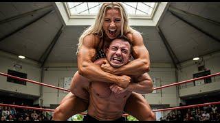 Queens of the Ring, FBB vs Man Mixed Wrestling, Female Body Builder vs Man Mixed Wrestling.