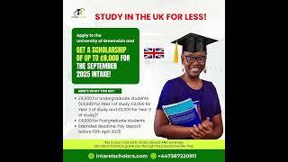 Up to £8,000 in scholarships available at the University of Greenwich!