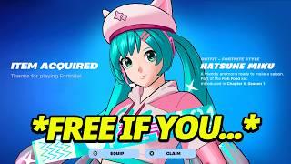 How to *ACTUALLY* Unlock Hatsune Miku Skin & FREE Rewards in Fortnite