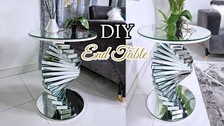 DIY MIRRORED END TABLE| SWIRL TABLE