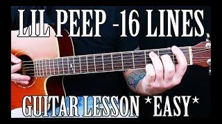 How to Play "16 Lines" by Lil Peep on Guitar *EASY*