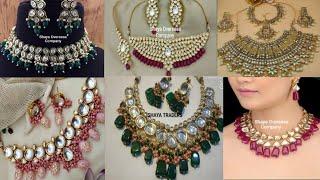 beautiful girl's kundan set designs #girl's trendy necklace designs 2022 #necklace designs for woman