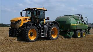 Harvest 2024 - Baling Straw with JCB Fastrac 8330 and John Deere Baler