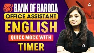 Bank Of Baroda 2025 | BOB Office Assistant English Quick Mock with Timer | By Kinjal Gadhavi