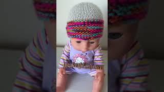 Вязаная шапка для куклы.  Knitted hat for dolls