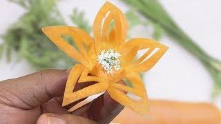 2 Simple Carrot Flower Carving Easy