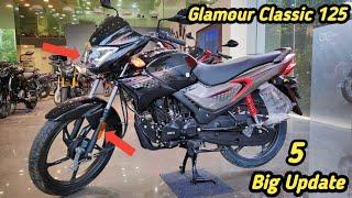 2024 Hero Glamour 125 Classic with LED light & 5 update l Big changes Mileage Top Speed Features.