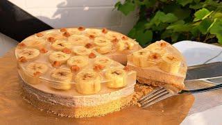 ВСЕ ПРОСЯТ  РЕЦЕПТ Чизкейк без выпечки с бананами и желе / banana no bake cheesecake