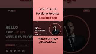 How to Create Personal Portfolio Website Using HTML & CSS | Fast Code
