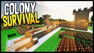 Colony Survival - BEST BASE DEFENSE? Castle Moat, & Expansion! - Colony Survival Gameplay