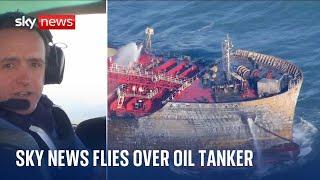 Sky News takes to the skies to assess North Sea ship collision