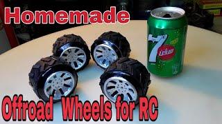 How to make wheels for offroad RC from softdrinks can