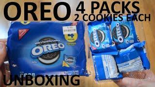 Unboxing Oreo Chocolate Sandwich Cookies 4 Packs of 2 Cookies