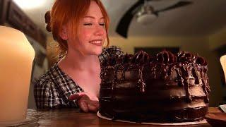 ASMR Baking a Chocolate Fudge Cake (Close Whispered Voiceover)