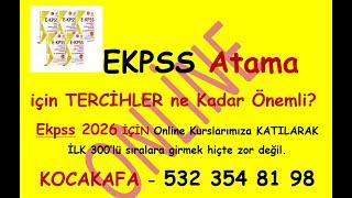 EKPSS atamalarında TRECİHLER NE KADAR ÖNEMLİ? EKPSS 2026 ONLİNE kursumuz 1 Ekim'de başlıyor .