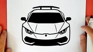 COMO DIBUJAR UN CARRO LAMBORGHINI HURACAN DE FRENTE