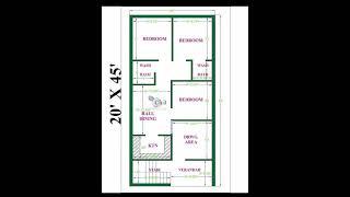 20X 45 ka house  plan please like and follow me 