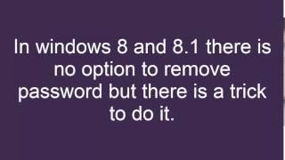 how to remove password from windows 8.1