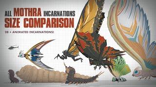 All MOTHRA Reincarnations || ANIMATED SIZE TITAN COMPARISON