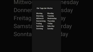 Days of the week in German Language #german #basicgerman  #deutsch #words @itsallgerman