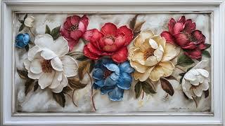 Awesome flower painting with white frame for tv | frame TV art | 5 hours