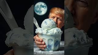 TRUMP NOW HAS BLUE MOON FLAVORED ICE CREAM MADE FRESH IN HIS FACTORY #trump #icecream