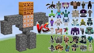 MUTANT CHAD BEDROCK GOLEM vs All Minecraft Bosses - Minecraft Mob Battle