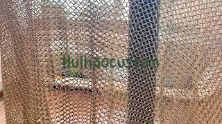 High top bronze stainless steel chainmail weld ring mesh curtain -Huihaocustom