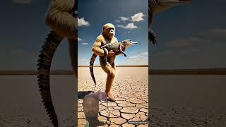 monkey  and cockrodial ai video #facts #cartoon #amazingfacts #ai #animals