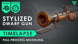 Stylized Dwarf Gun - 3D Modeling Timelapse