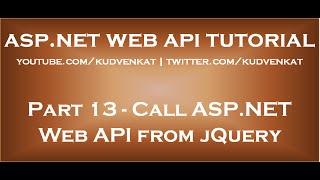 Call ASP NET Web API from jQuery